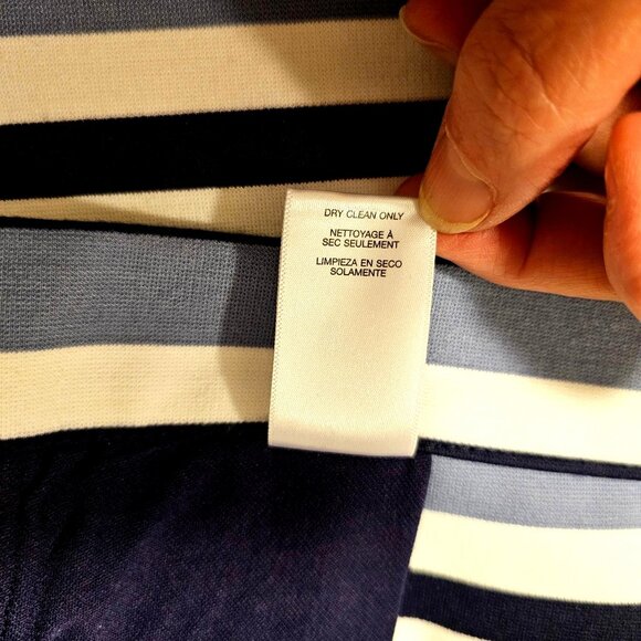 Michael Kors Womens Navy & Light Blue Striped Mini Skirt Size 10 Polyester/Spand - Picture 7 of 8